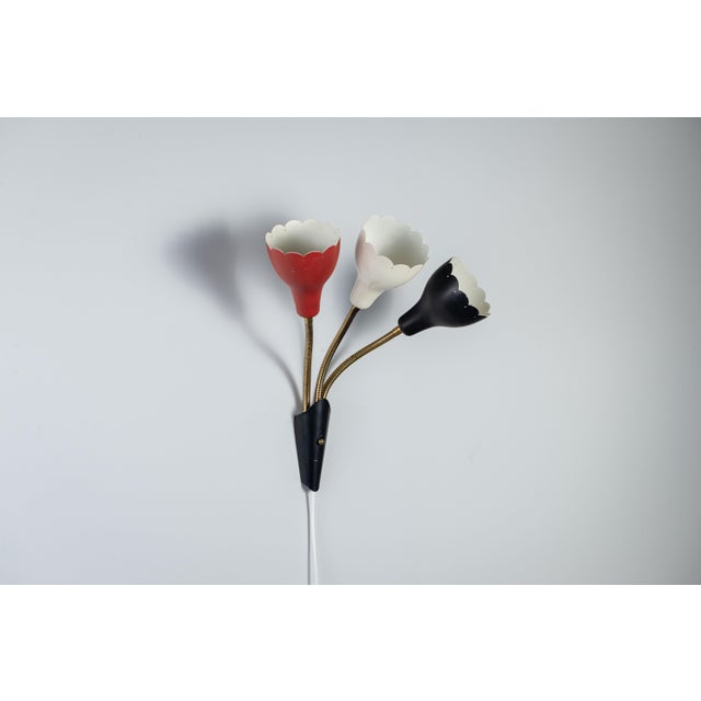 Adjustable Wall Lamp with Three Decorated Shades, 1960s For Sale - Image 4 of 13