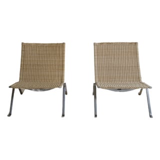 Poul Kjaerholm Pk22 Easy Chair in Wicker For Sale