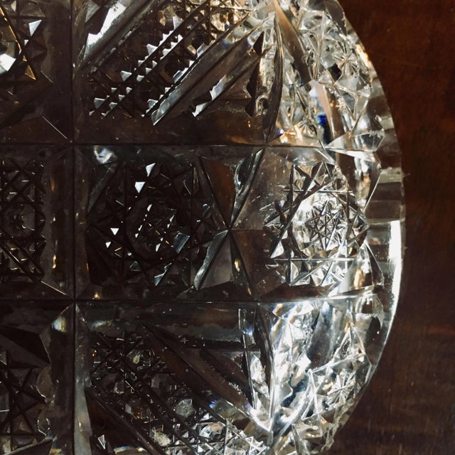 6” American Brilliant Period Cut Glass Low Bowl For Sale - Image 9 of 12