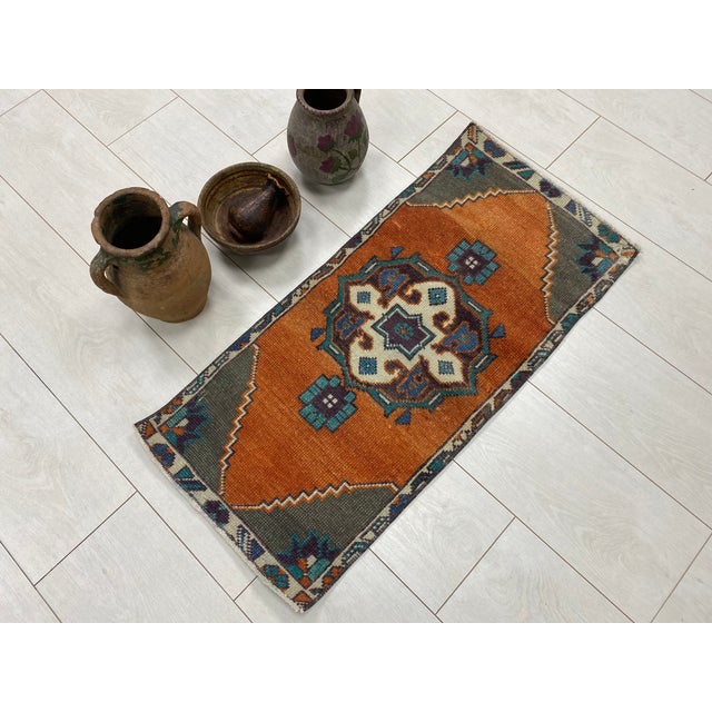 Handmade wool carpet in Turkish Anatolia , Vintage Oushak Rug,Turkish Vintage Anatolian Rug, Handmade wool Rug . One Of...