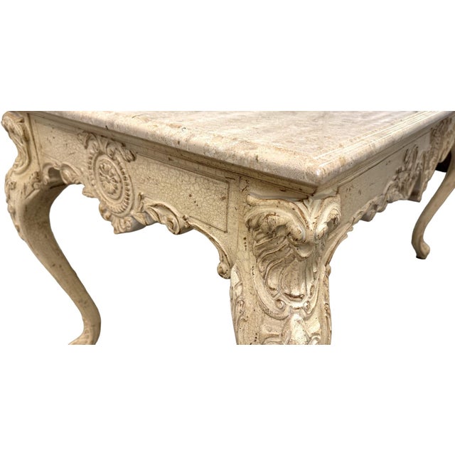 Cream French Country Shabby Chic Writing Desk For Sale - Image 8 of 11