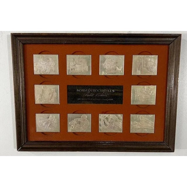 American Norman Rockwell's Fondest Memories First Edition Proof Set Solid Sterling Silver For Sale - Image 3 of 12