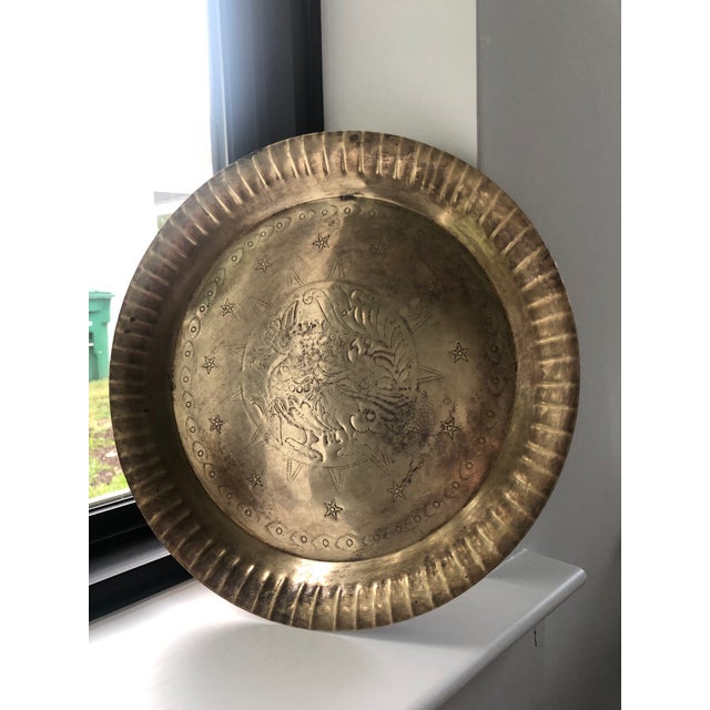 1960s Engraved Brass Bar Tray Initialed by Artist Chairish