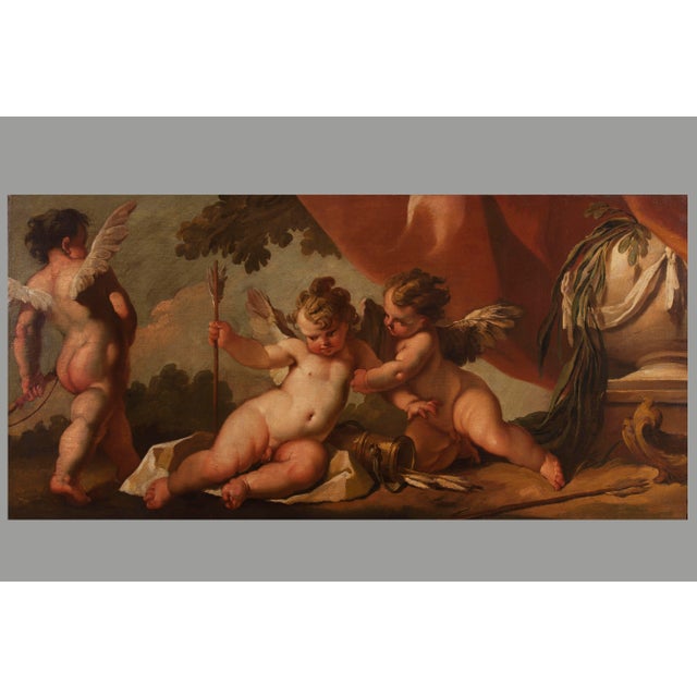 Gaspare Diziani, Cupids at Play, Oil on Canvas, 18th Century, Framed For Sale - Image 10 of 10