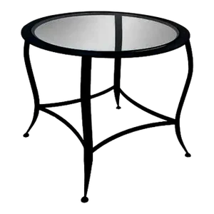 1990s Transitional Black Iron Glass Side Table Charleston Forge