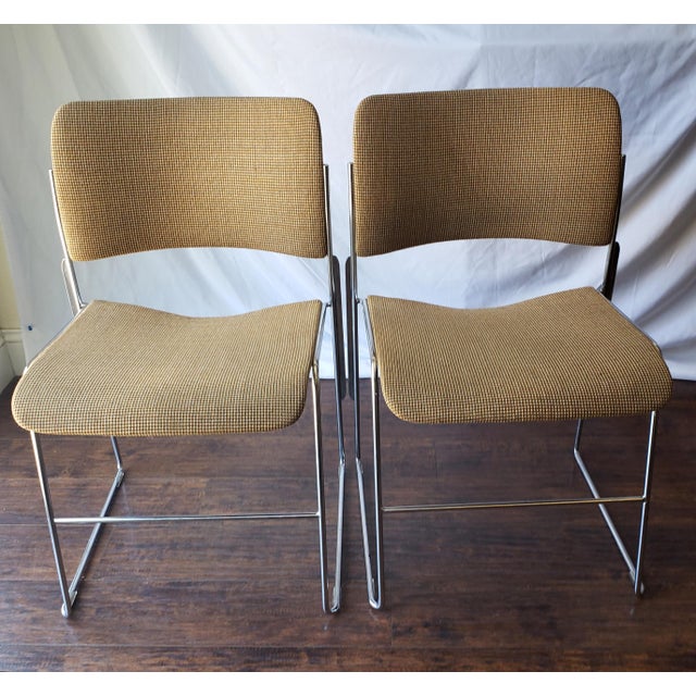 Mid-Century Modern 1970s Vintage David Rowland for Gf Business Equipment 40/4 Upholstered Chairs - A Pair For Sale - Image 3 of 16