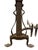 American Antique Arts & Crafts Bradley & Hubbard Floral Medallion Cast Iron Andirons – Pair (C. 1890–1920) For Sale - Image 3 of 8