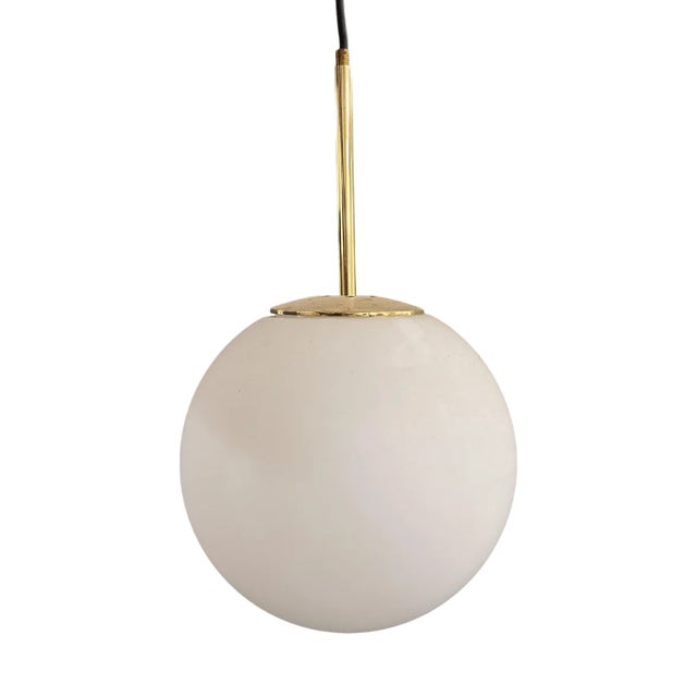 Vintage Opaline Glass Pendant Light For Sale