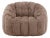 Modern Tufted Mushroom Velour Swivel Chair For Sale