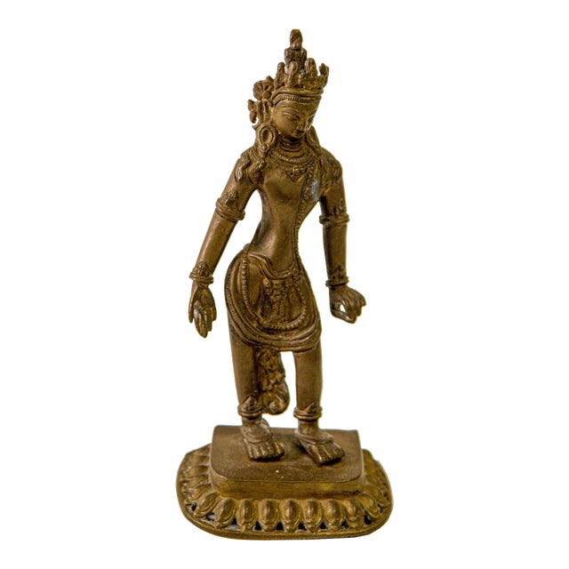 Tibetan Buddhist Deity Avalokiteshvara Bodhisattva Cast Bronze Sculpture For Sale