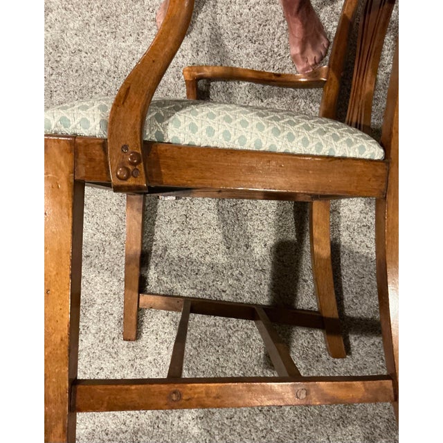 Vintage Pair of Georgian III Style Mahogany Armchairs With Upholstered Seats For Sale - Image 11 of 12