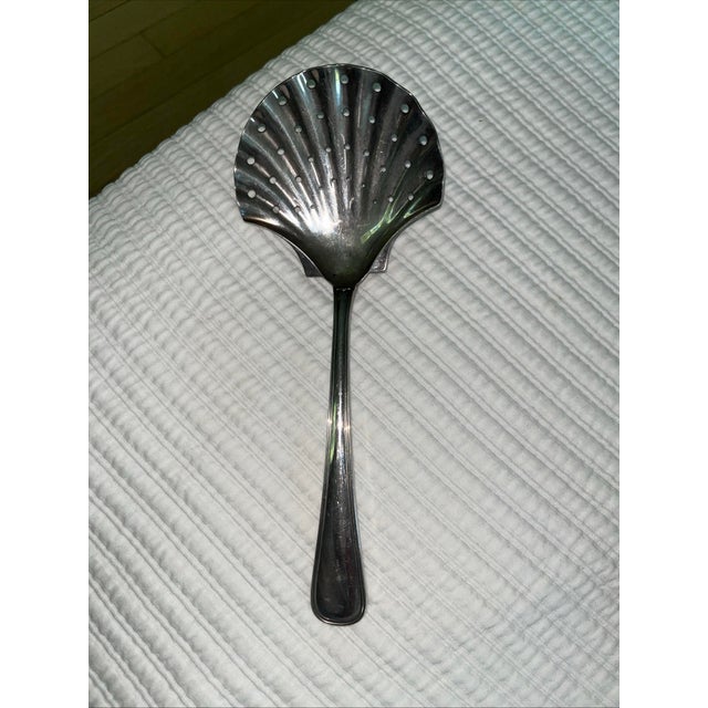 1970s 1970s Italian Buccellati Sterling Silver Pierced Vegetable Spoon For Sale - Image 5 of 6