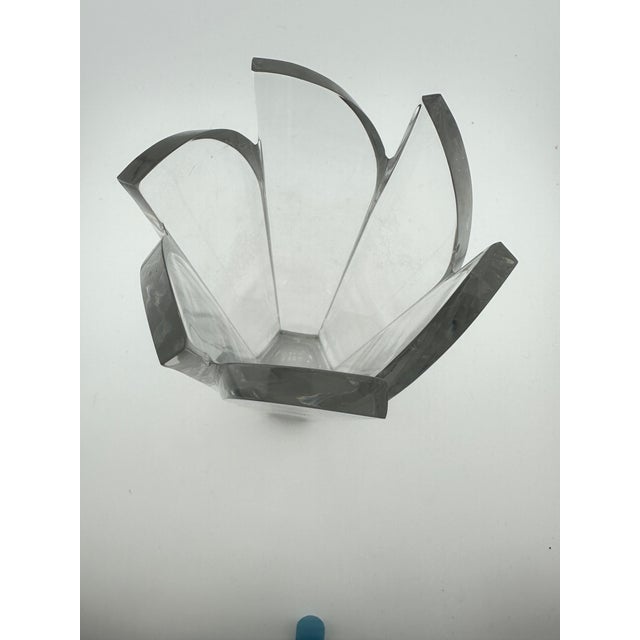 1980s Vintage Mikasa Sculptural Crystal Vase For Sale - Image 5 of 6