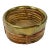 Vintage Italian Crespi Style Rattan and Brass Rim Wine Coaster For Sale