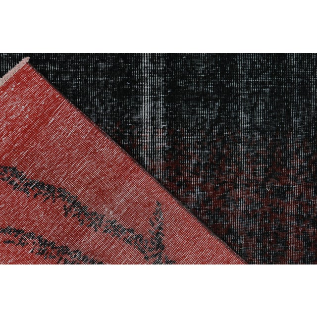 Textile Vintage Distressed Zeki Müren Rug in Red and Black Deco Pattern, by Rug & Kilim For Sale - Image 7 of 7