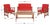 Transitional Fontana 4-Piece Outdoor Set, Natural/Red For Sale - Image 3 of 10