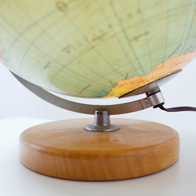 Vintage Illuminated Glass Globe, 1960s For Sale - Image 6 of 12