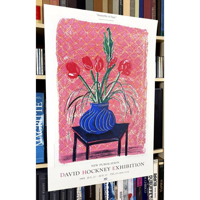 Contemporary David Hockney Amaryllis in Vase Original 1985 Exhibition Poster by Tyler Graphics For Sale - Image 3 of 11