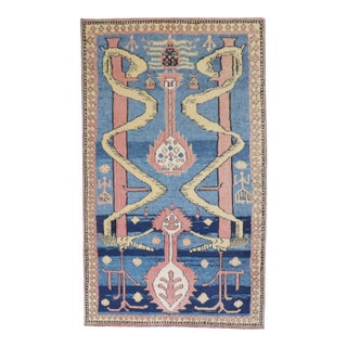 Vintage Turkish Snake Pattern Rug For Sale