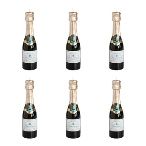 Mini Champagne Bottle Candles, Set of 6, 7.75"