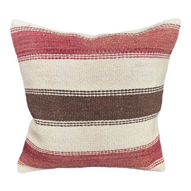 Turkish Hemp Pillow Cushion Natural Beige Red Cushion Cover 20x20 For Sale
