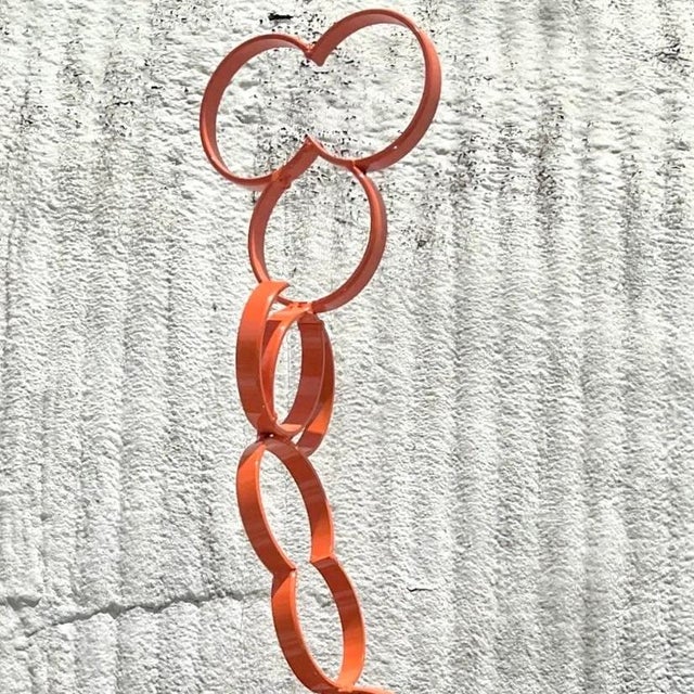 Vintage Postmodern Geometric Abstract Steel Sculpture For Sale - Image 12 of 13