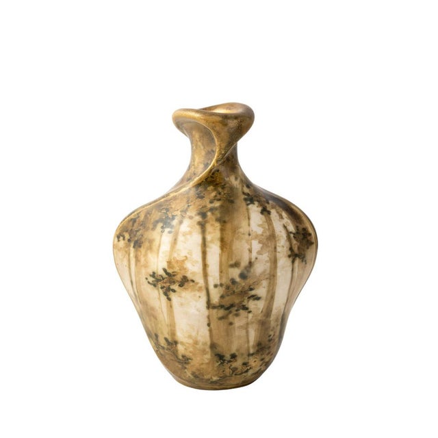 Pair of Gilted and Hand-Painted Vases by Nikolaus Kannhäuser for Amphora Riessner Stellmacher & Kessel, 1898 For Sale - Image 3 of 14
