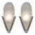 Degue French Art Deco Floral Frosted Glass & Nickeled Bronze Slip Shade Wall Sconces 1930s - A Pair For Sale