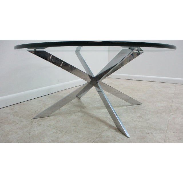 Mid Century Modern Leon Rosen Jaxs Base Chrome Atomic Coffee Table For Sale In Philadelphia - Image 6 of 10