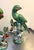 Stunning Wong Lee style green ceramic parrot figurines/statues; set of two. Excellent condition.
