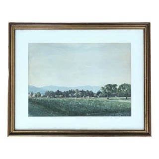 Eugène Louis Martin, Paysage, 1910, Watercolor on Paper, Framed For Sale