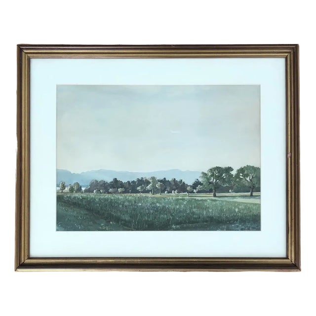 Eugène Louis Martin, Paysage, 1910, Watercolor on Paper, Framed For Sale