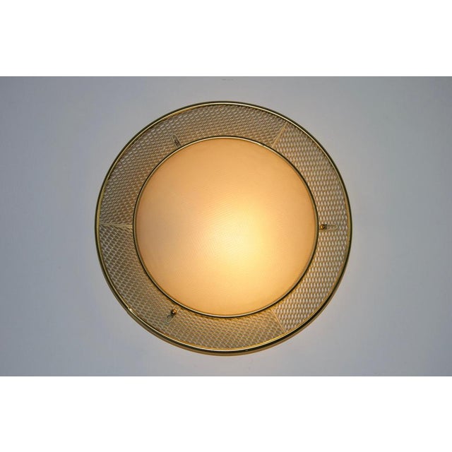 Mid-Century Brass Flush Mount attributed to Erco, 1960s For Sale - Image 9 of 15