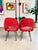 1950s 1950s Eero Saarinen for Knoll Executive Side Chairs in Red Vinyl - Pair For Sale - Image 5 of 14