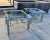 Vintage pair of chrome, brass, and beveled glass in-set top side, end tables, or nightstands, in Erwin Lambeth fireplace...