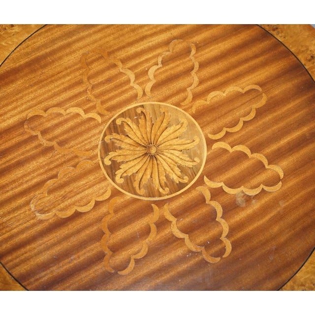 Burr Walnut Marquetry Inlay Side Tables, Set of 2 For Sale - Image 17 of 18