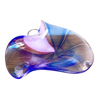 Vintage Italian Monumental Handblown Seguso for Oggetti Glass Bowl For Sale