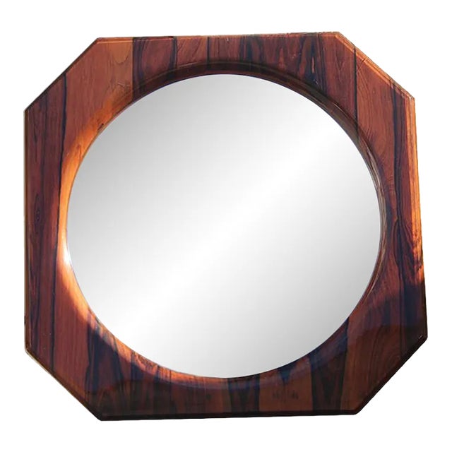 Italian Rosewood Mirror, 1960s For Sale