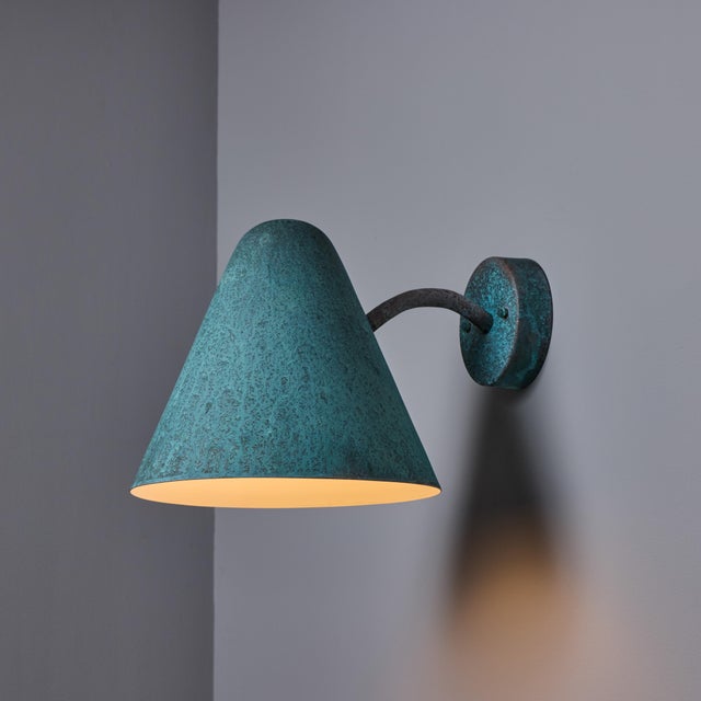 'ZuZu' Verdigris Patinated Brass Wall Sconce in the Style of Jacques Biny For Sale - Image 10 of 16