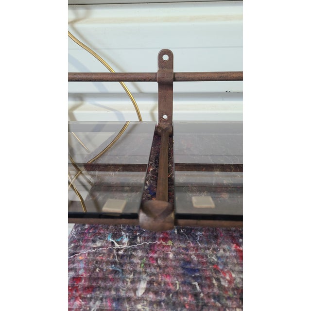 Brown Cast Iron and Steel Shelves, 1900s, Set of 2 For Sale - Image 8 of 18