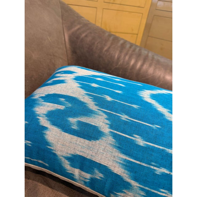 1990s Wave Pattern Ikat Lumbar Pillow Cover For Sale In Los Angeles - Image 6 of 13