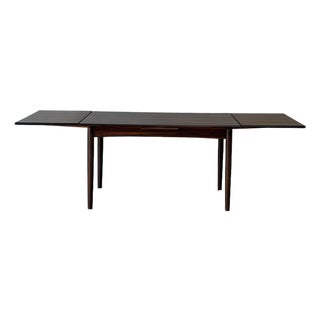 Danish Rosewood Dining Table With Expandable Pull Out Draw Leaves Denmark N&r Møbler 1960s For Sale