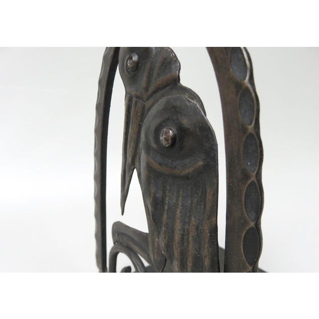 Art Nouveau Wrought Iron Book Supports Marabu in the style of Edgar Brandt, 1890s, Set of 2 For Sale - Image 18 of 18
