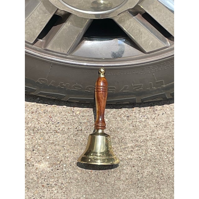 Brass Bell With Wooden Handle. Dinner bell or teacher bell.