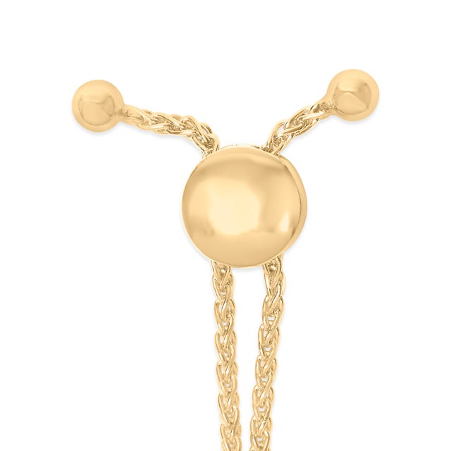 Haus of Brilliance Gold Vermeil Diamond Accent Infinity Sign Lariat Bolo Bracelet For Sale - Image 4 of 4