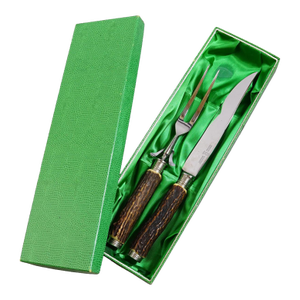 Vintage Stainless Steel and Horn Cutlery Serving Set, Wingen 1960s
