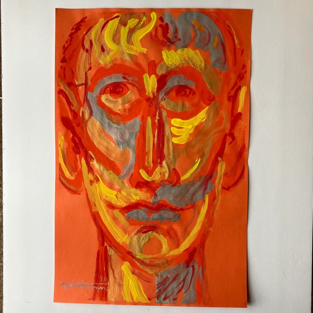 2010s Contemporary Original E.J.Hartmann Abstract Portrait Painting Signed For Sale - Image 5 of 5