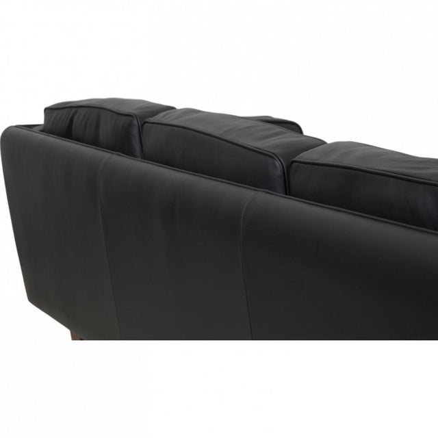 Three-Seater V.11 Sofa in Black Leather by Illum Wikkelsø, 1970s For Sale - Image 10 of 18