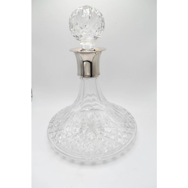 1920s Irish Cut Crystal Decanter With Sterling Silver Collar For Sale - Image 14 of 14