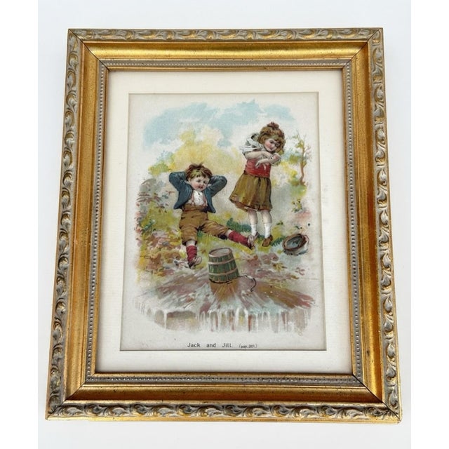 Set of 3 Antique Nursery Rhyme Book Plate Prints in Gilt Frames For Sale In Greensboro - Image 6 of 9